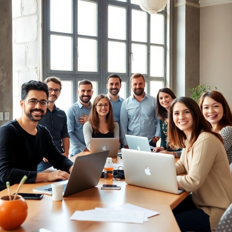 Team di Bottega di Verona nel co-working di Bologna, luce naturale, in fase di lavoro