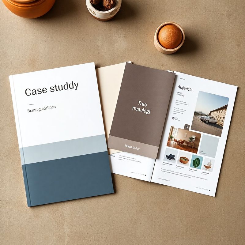 Materiali di case study Bottega di Verona: brand guidelines, campionari e mockup su una scrivania